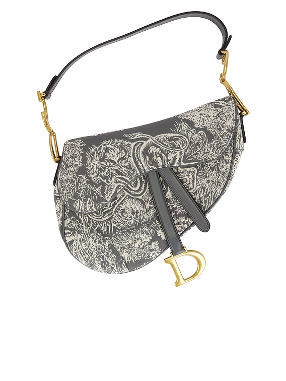 FWRD Renew Dior Saddle Bag in Grey | FWRD