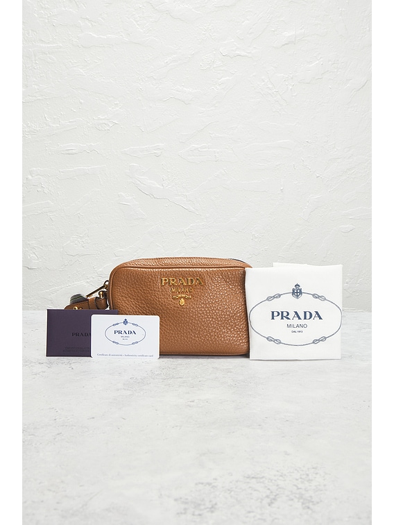 FWRD Renew Prada Vitello Phenix Camera Bag in Tan | FWRD