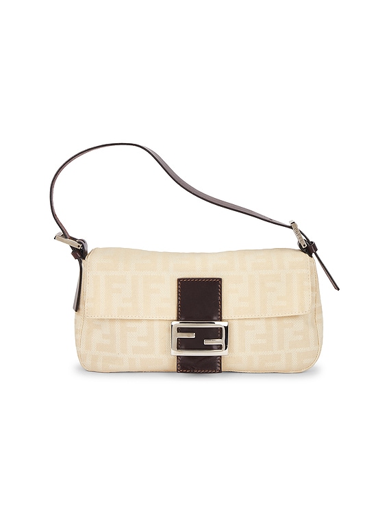FENDl バック FWRD Renew Fendi Zucca Baguette Shoulder Bag in Ivory | FWRD