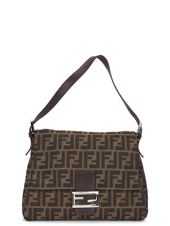 FWRD Renew Fendi Zucca Mama Forever Shoulder Bag in Brown | FWRD