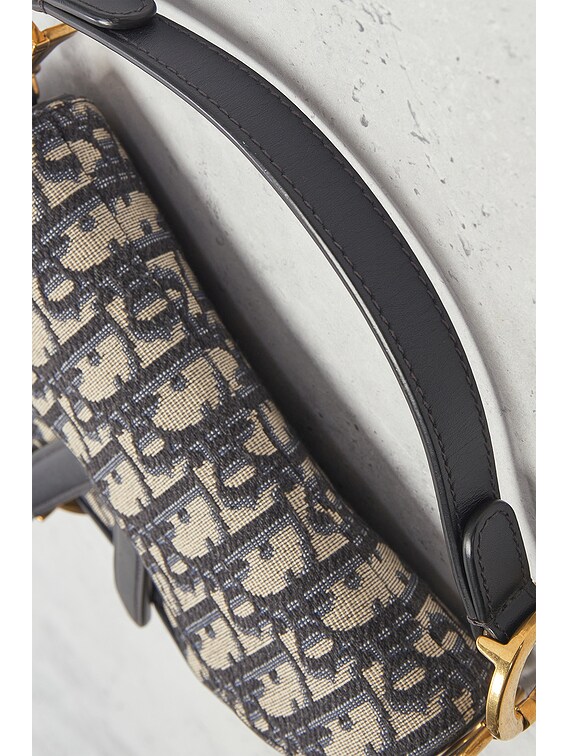 FWRD Renew Dior Trotter Oblique Saddle Bag in Navy | FWRD