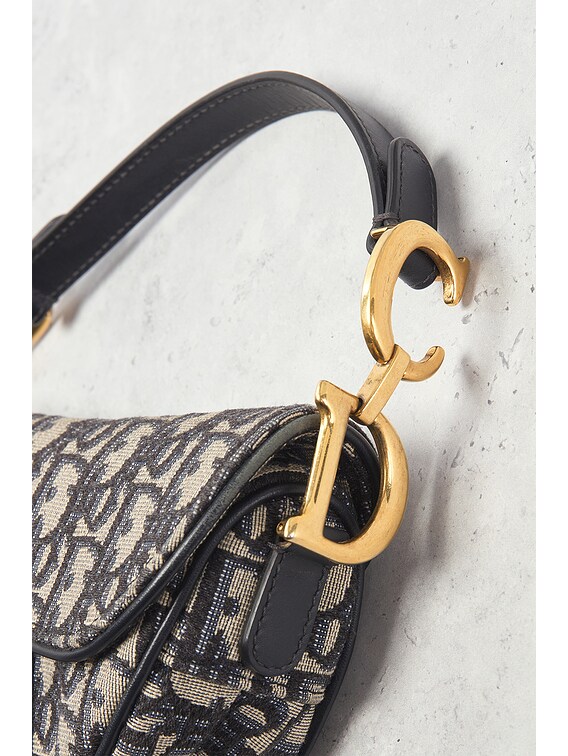 FWRD Renew Dior Trotter Oblique Saddle Bag in Blue | FWRD