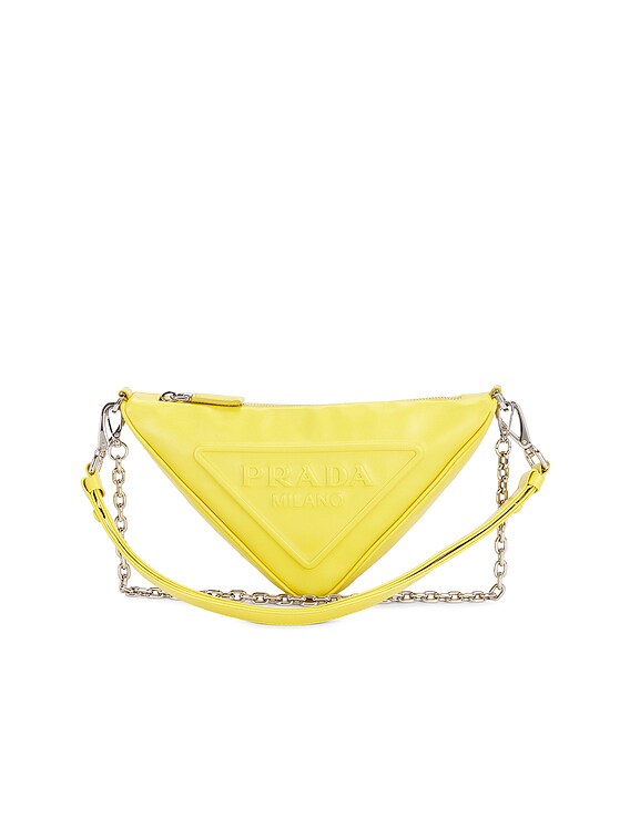 FWRD Renew Prada Mini Triangle Shoulder Bag in Yellow | FWRD