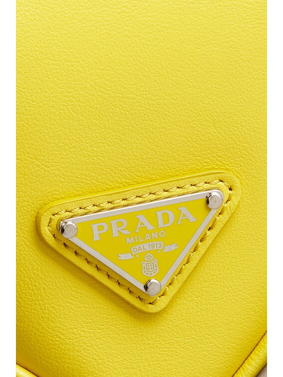 FWRD Renew Prada Mini Triangle Shoulder Bag in Yellow | FWRD
