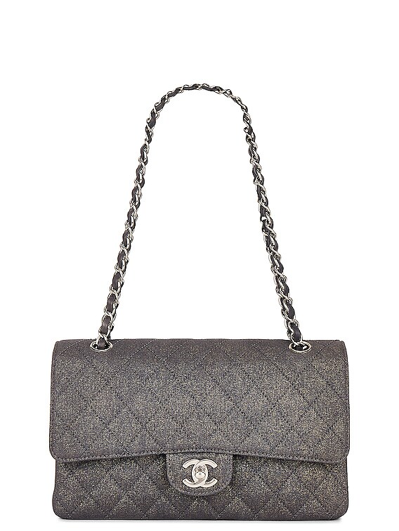 FWRD Renew Chanel Matelasse Denim Classic Double Flap Bag in