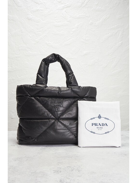 FWRD Renew Prada Nappa Padded Tote Bag in Black | FWRD