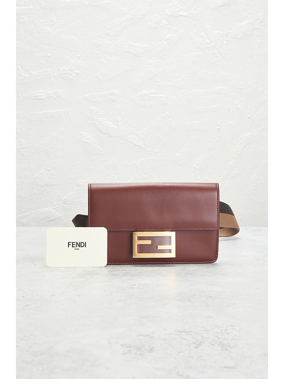 FWRD Renew Fendi Selleria Baguette Shoulder Bag in Brown | FWRD