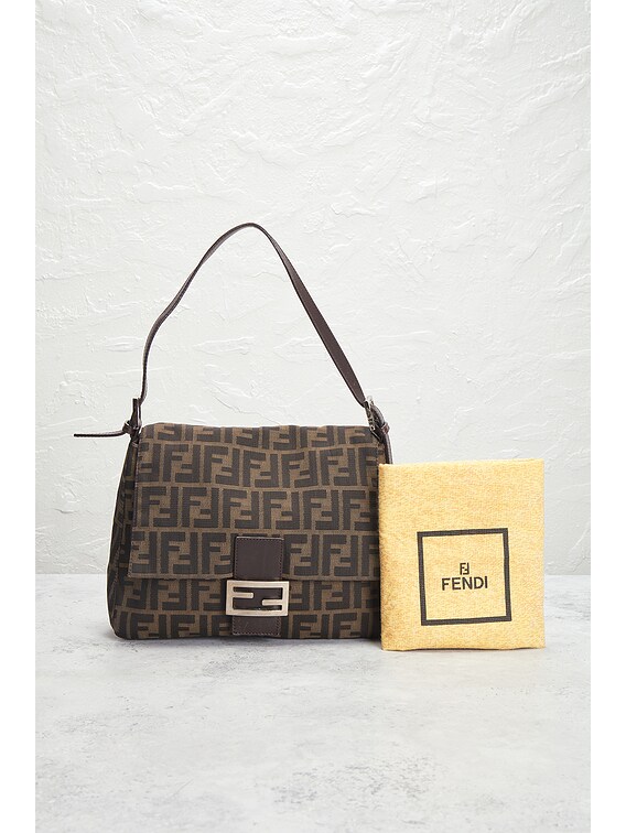 fendi zucca tobacco Fendi Zucca Mama Forever Baguette Shoulder Bag