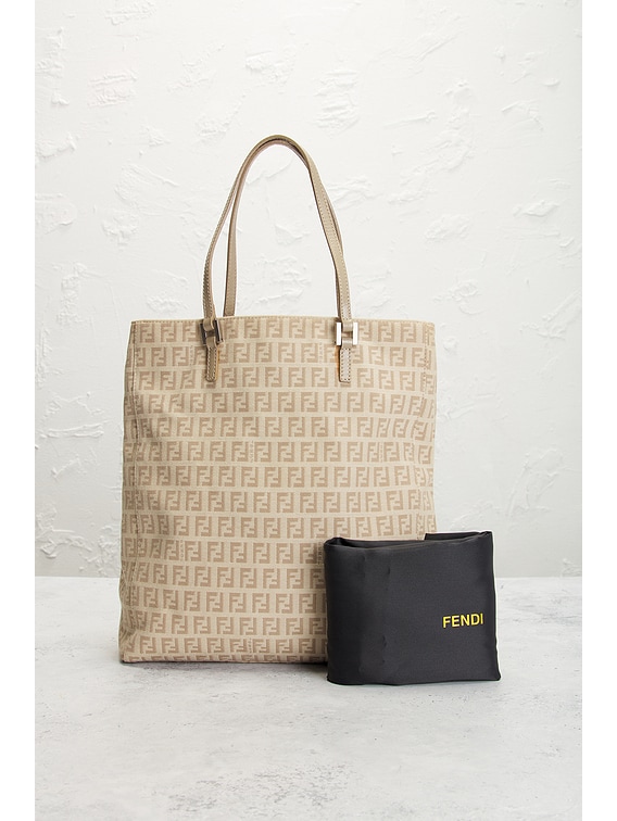 FWRD Renew Fendi Zucchino Tote Bag in Beige | FWRD