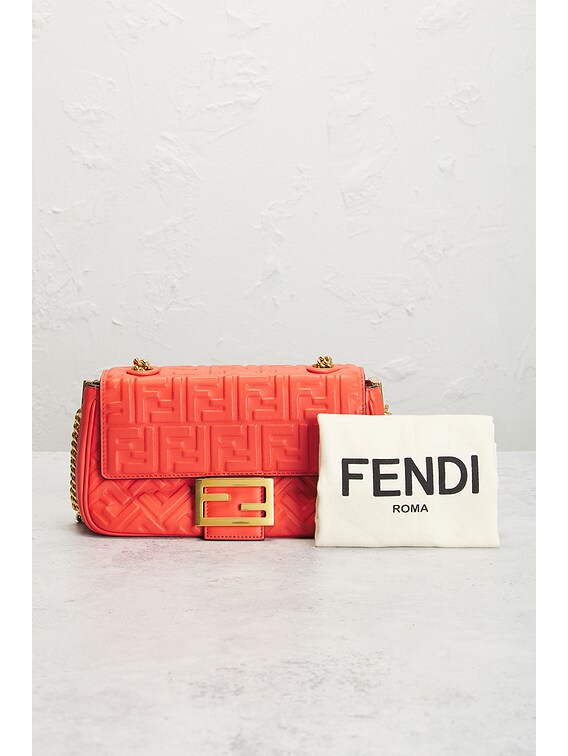 FWRD Renew Fendi Nappa Baguette Shoulder Bag in Red | FWRD
