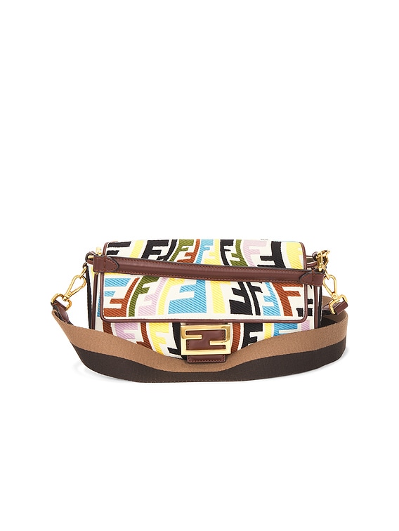 FWRD Renew Fendi X Sarah Coleman FF Fish Eye Embroidered Baguette