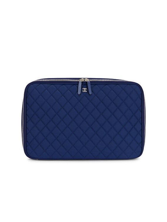 FWRD Renew Chanel Nylon Laptop Case in Blue | FWRD