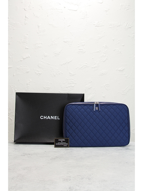 FWRD Renew Chanel Nylon Laptop Case in Blue | FWRD