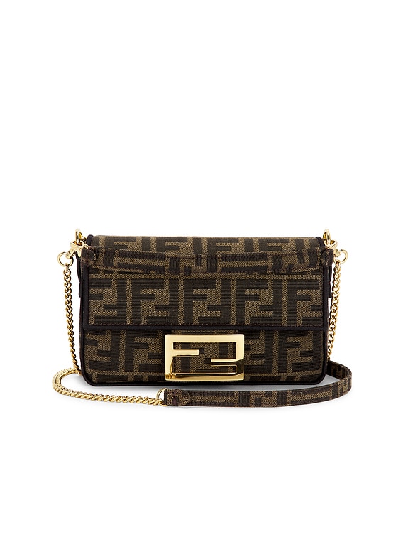 FWRD Renew Fendi FF 1974 Mini Baguette Shoulder Bag in Brown | FWRD