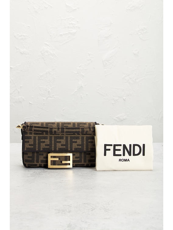 FWRD Renew Fendi FF 1974 Mini Baguette Shoulder Bag in Brown | FWRD