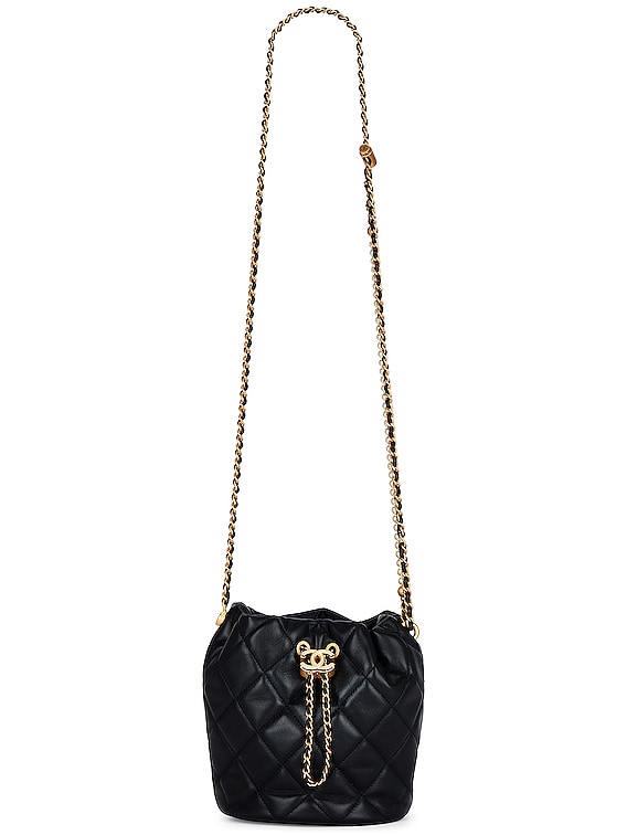 FWRD Renew Chanel Matelasse Bucket Bag in Black | FWRD