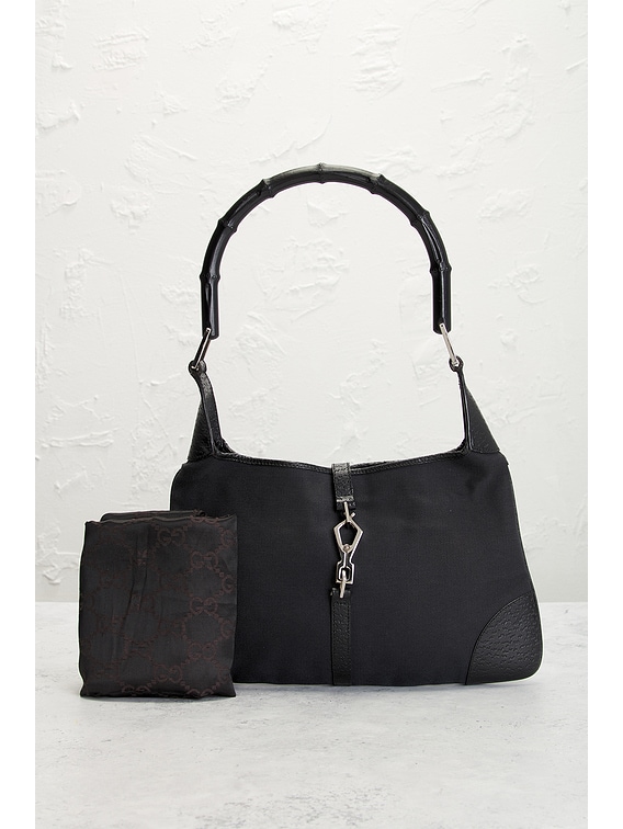 FWRD Renew Gucci Bamboo Jackie Shoulder Bag in Black | FWRD