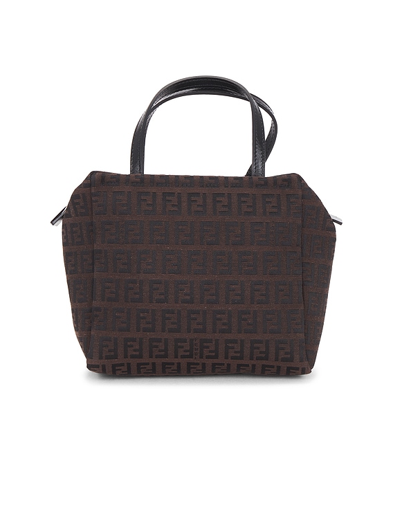 FWRD Renew Fendi Zucchino Handbag in Black | FWRD