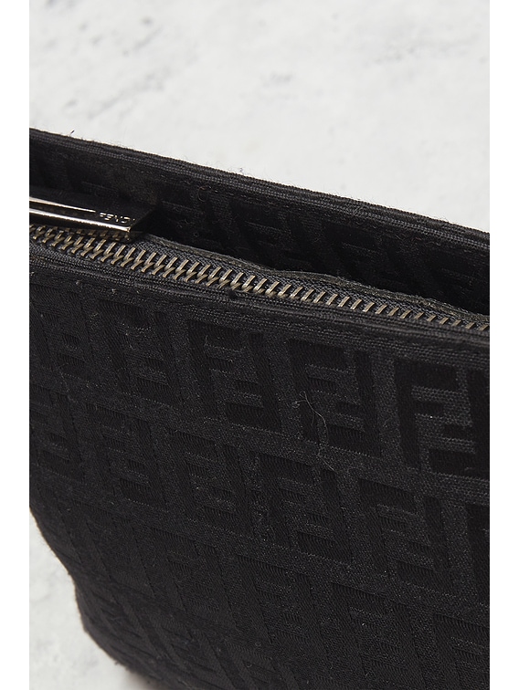 FWRD Renew Fendi Zucchino Pochette Shoulder Bag in Black | FWRD