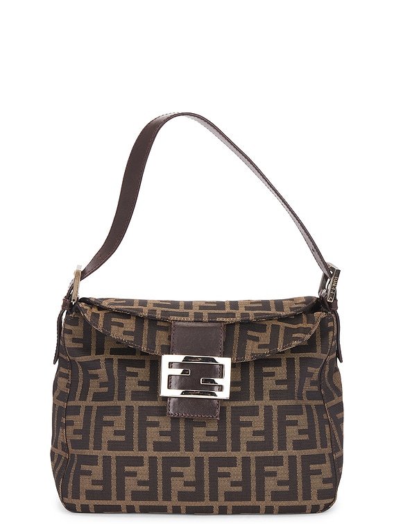 FWRD Renew Fendi Zucca Shoulder Bag in Brown | FWRD
