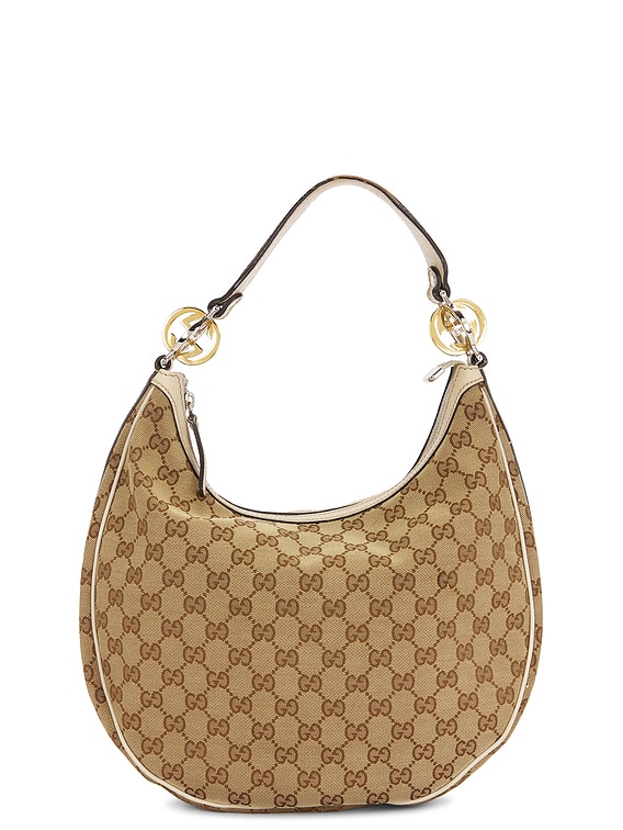 FWRD Renew Gucci Guccissima Twins Hobo Bag in Beige | FWRD