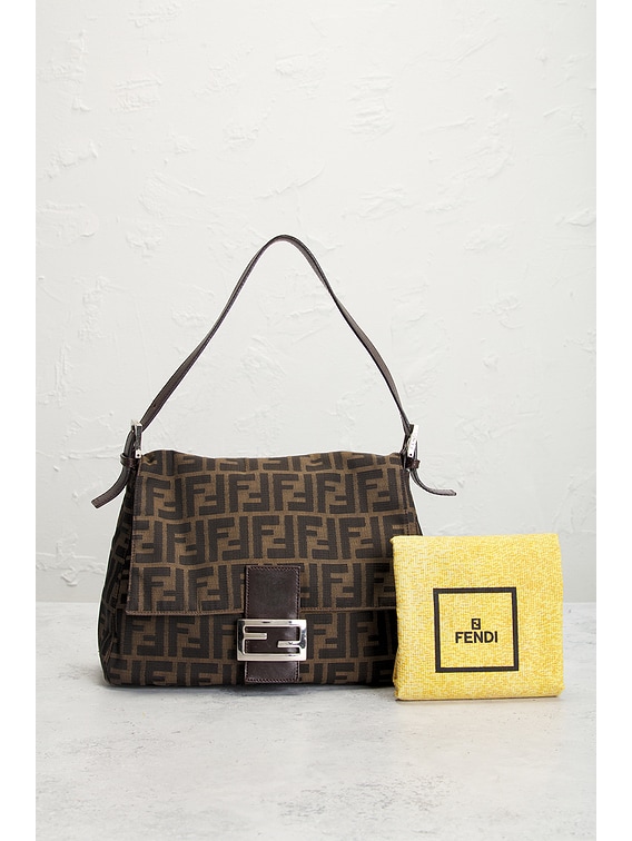マッキ FENDIバック Fendi Zucca Monogram Canvas Leather Handle Tote Bag – Vintage