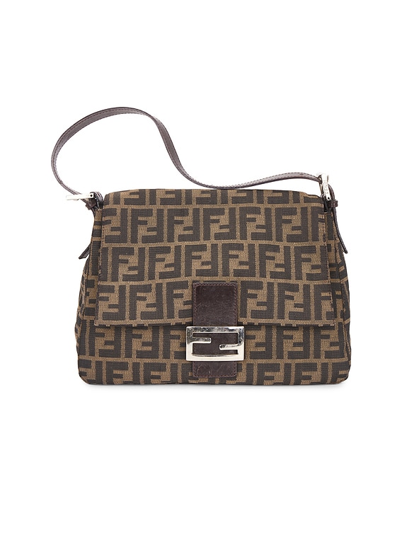 FWRD Renew Fendi Zucca Mama Forever Baguette Shoulder Bag in
