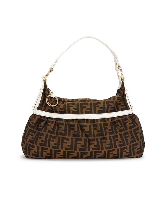 FWRD Renew Fendi Zucca Chef Shoulder Bag in Brown | FWRD