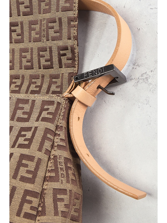 FWRD Renew Fendi Zucchino Mama Baguette Shoulder Bag in Beige | FWRD
