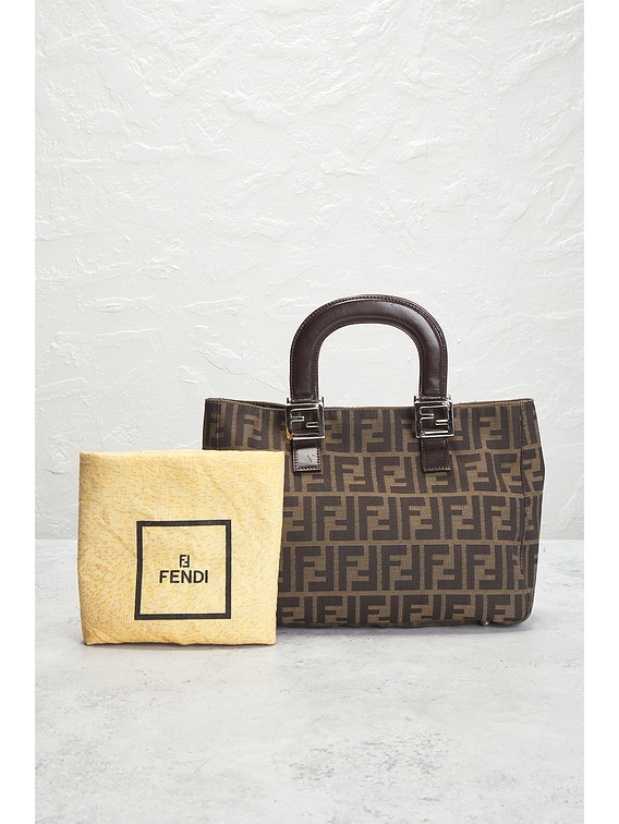 FWRD Renew Fendi Zucca Handbag in Brown | FWRD