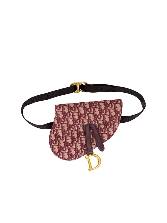FWRD Renew Dior Trotter Oblique Saddle Belt Bag in Red | FWRD display picture 1