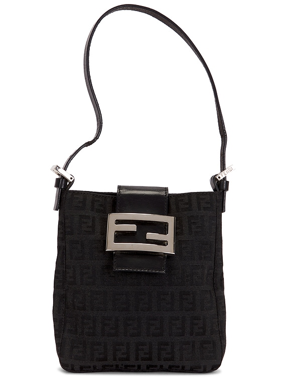 FWRD Renew Fendi Zucchino Hobo Bag in Black | FWRD