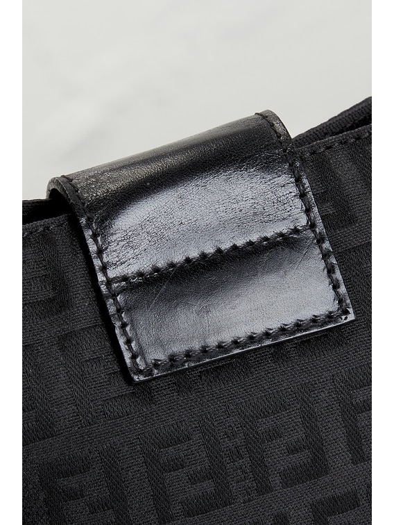 FWRD Renew Fendi Zucchino Hobo Bag in Black | FWRD