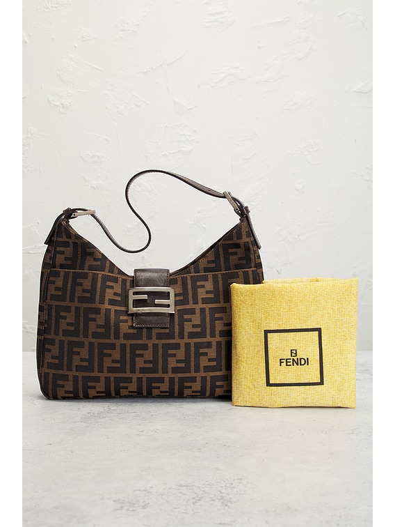 FWRD Renew Fendi Zucca Shoulder Bag in Brown | FWRD