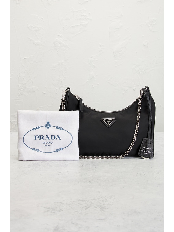FWRD Renew Prada Re-Edition 2005 Re-Nylon Shoulder Bag in Black | FWRD