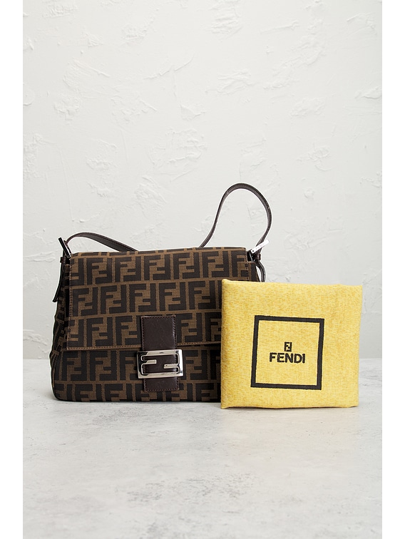 FWRD Renew Fendi Zucca Mama Forever Baguette Shoulder Bag in