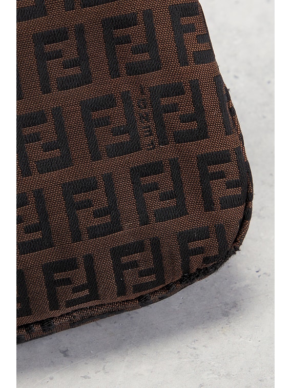 FWRD Renew Fendi Zucchino Shoulder Bag in Brown | FWRD