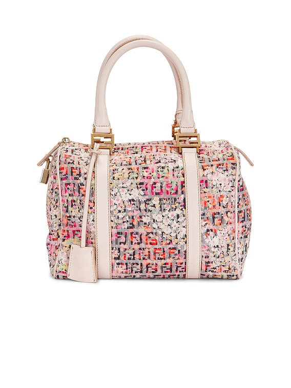 フーディン ★ FWRD Renew Fendi Zucchino Forever Bauletto Mini Boston Bag in
