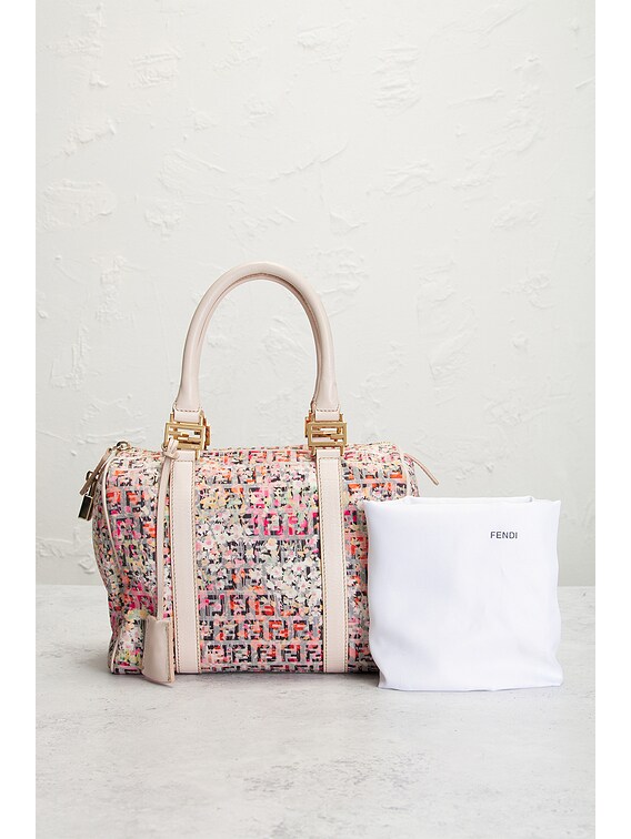 FWRD Renew Fendi Zucchino Forever Bauletto Mini Boston Bag in