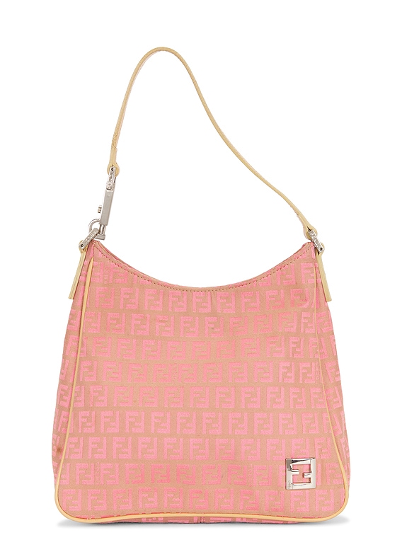 FWRD Renew Fendi Zucchino Shoulder Bag in Pink | FWRD
