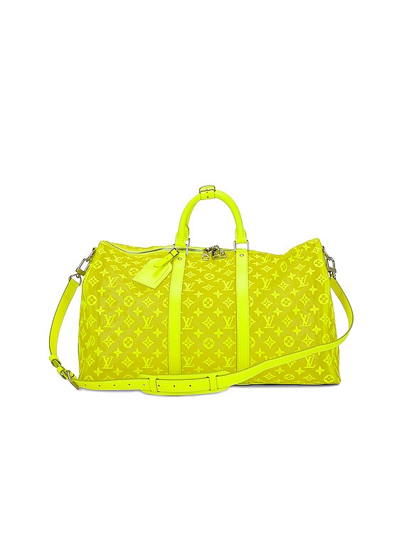 FWRD Renew Louis Vuitton Keepall Bandouliere 50 Boston Bag in Yellow