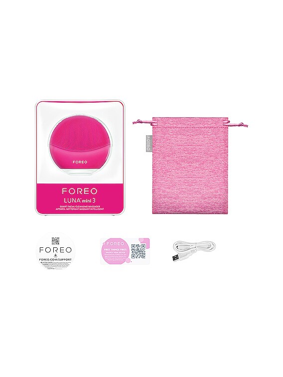 FOREO LUNA mini 3 for フクシア フォレオ FOREO LUNA™ mini 3 Smart Facial Cleansing Massager Fuchsia USA
