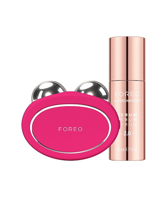 FOREO Bear 2 Facial Device & Supercharged Serum Bundle in Fuchsia