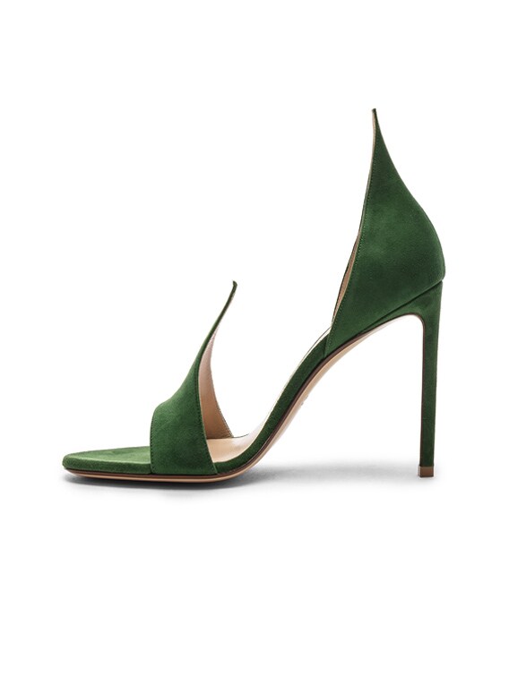 FRANCESCO RUSSO Flame Heels in Emerald Green | FWRD