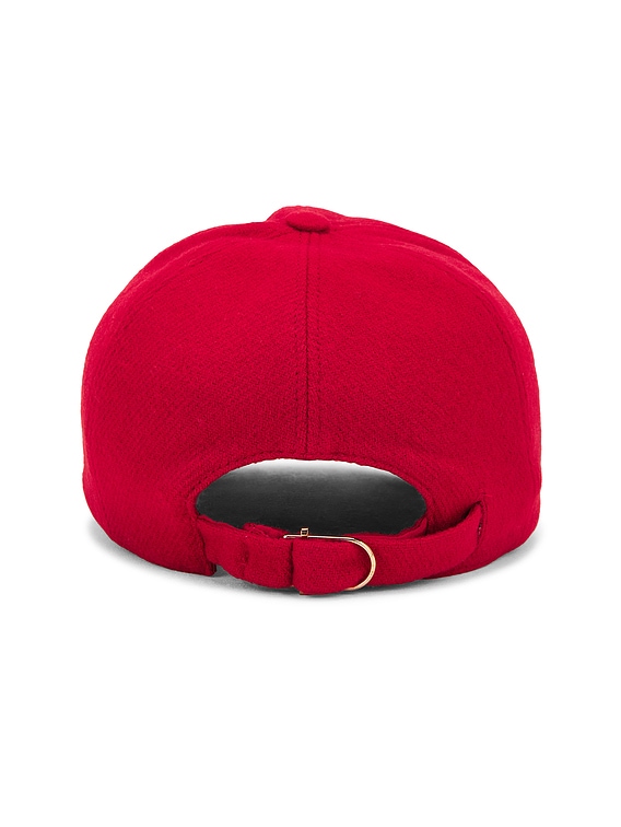 ★MIM the wardrobe★ World Love Solid Ball Cap Red MW243CP2R Gabriela Hearst Zed Baseball Hat in Scarlet Red | FWRD