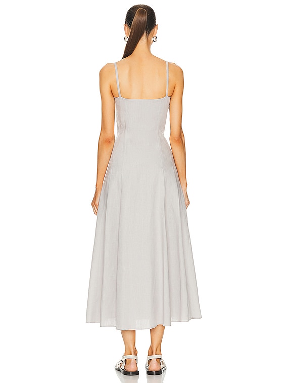 knee length dresses for ladies Keely Cotton Sleeveless Midi Dress - White