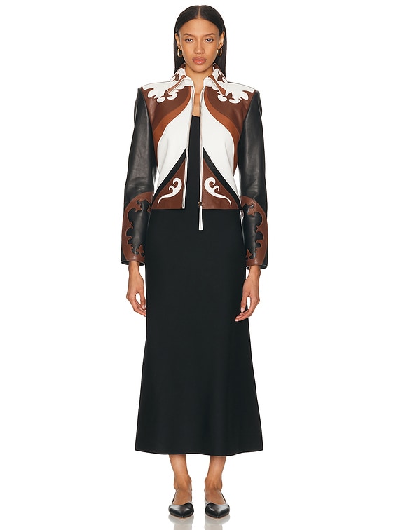 Gabriela Hearst Albie Jacket in Ivory, Cognac, Chestnut, & Black