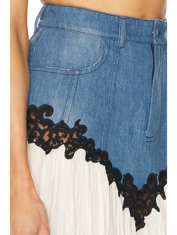 Gabriela Hearst Leigh Skirt in Light Blue Denim | FWRD