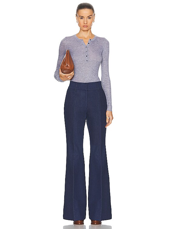 Gabriela Hearst Julian Henley Top in Heather Grey | FWRD