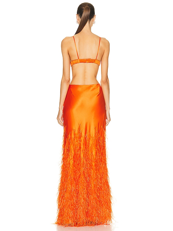 orange wedding dresses Stylish Off Shoulder Orange Tulle Wedding Ball Gown 42